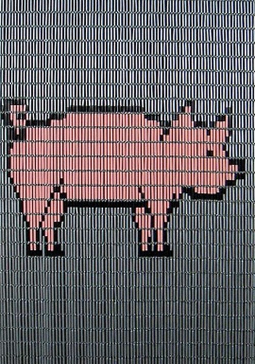 Kunststoff-Fliegenvorhang mit Schwein 